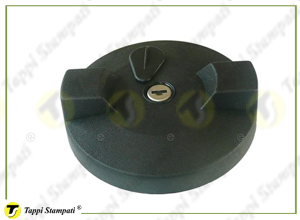 D.80 tank plastic cap with key and protection door for lock, bayonet coupling passage diameter 80 mm