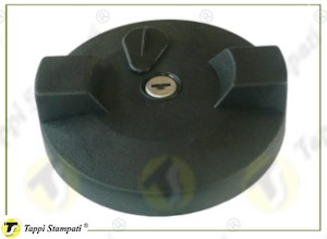 D.80 tank plastic cap with key and protection door for lock, bayonet coupling passage diameter 80 mm