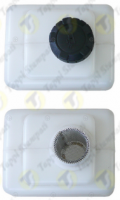 Tappo serbatoio olio P3 filettato in plastica passaggio 32 mm con filtro estraibile
